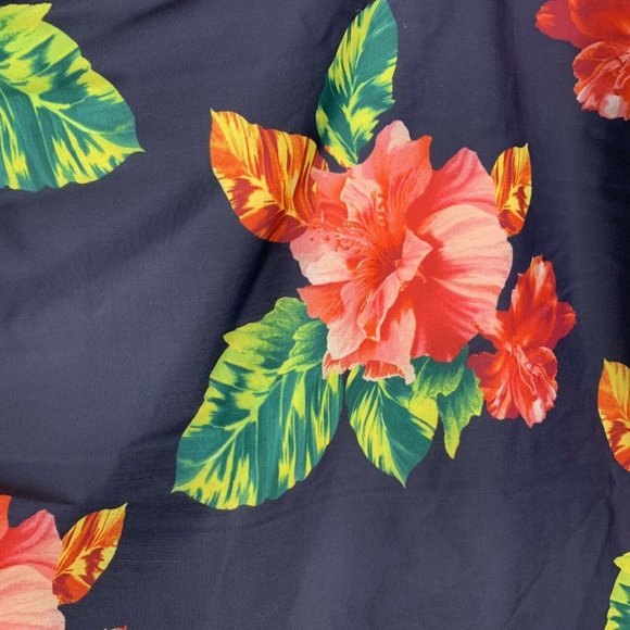 Tropical Escape‎ Swimming Top Navy Blue Floral Halt - Picture 4 of 8
